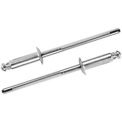STANLEY Engineered Fastening - Size 4 Dome Head Steel Structural with Locking Stem Blind Rivet - Steel Mandrel, 0.094" to 0.187" Grip, 1/8" Head Diam, 0.129" to 0.133" Hole Diam, 0.075" Body Diam - Exact Industrial Supply
