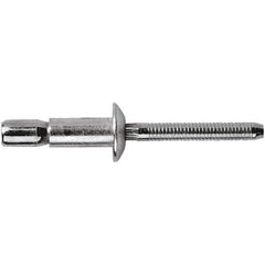 STANLEY Engineered Fastening - Size 6 Dome Head Steel Structural with Locking Stem Blind Rivet - Steel Mandrel, 0.062" to 0.427" Grip, 3/16" Head Diam, 0.194" to 0.204" Hole Diam, 0.114" Body Diam - Exact Industrial Supply