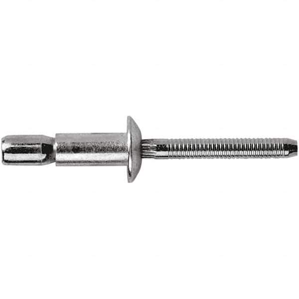 STANLEY Engineered Fastening - Size 6 Dome Head Steel Structural with Locking Stem Blind Rivet - Steel Mandrel, 0.062" to 0.27" Grip, 3/16" Head Diam, 0.194" to 0.204" Hole Diam, 0.114" Body Diam - Exact Industrial Supply