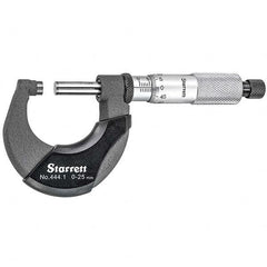 Starrett - Mechanical Outside Micrometers Minimum Measurement (mm): 0.00 Maximum Measurement (mm): 25.00 - Exact Industrial Supply