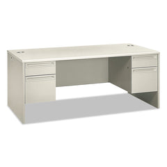 Hon - Office Desks; Type: Double Pedestal Desk ; Center Draw: No ; Color: Silver Mesh; Light Gray ; Material: Steel Base; Laminate Worksurface ; Width (Inch): 72 ; Depth (Inch): 36 - Exact Industrial Supply