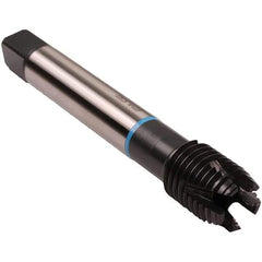 Emuge - M48x2.00 Metric Fine 6HX 7 Flute Nitride/Oxide Finish High Speed Steel Straight Flute Machine Tap - Modified Bottoming, Right Hand Thread, 190mm OAL, 32mm Thread Length - Exact Industrial Supply