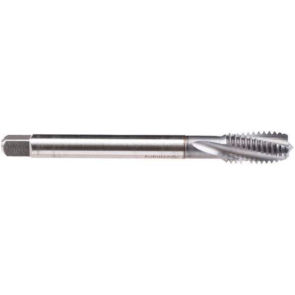 Emuge - 7/16-14 UNC 4 Flute BT Modified Bottoming Spiral Flute Tap - High Speed Steel, TiCN Finish, 3.937" OAL, Right Hand Flute, Right Hand Thread, Series CU459600 - Exact Industrial Supply
