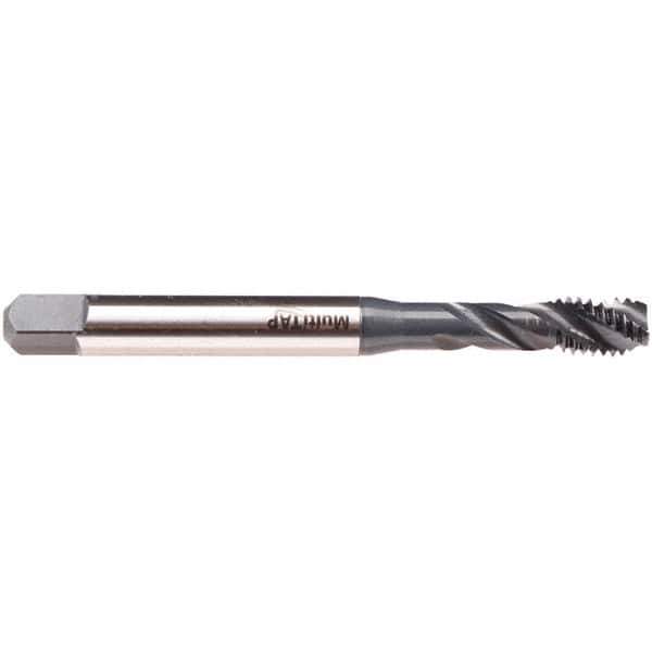 Emuge - #4-48 UNF 2 Flute 2B/3B Modified Bottoming Spiral Flute Tap - High Speed Steel, NE2 Finish, 2.205" OAL, Right Hand Flute, Right Hand Thread, Series BU533200 - Exact Industrial Supply
