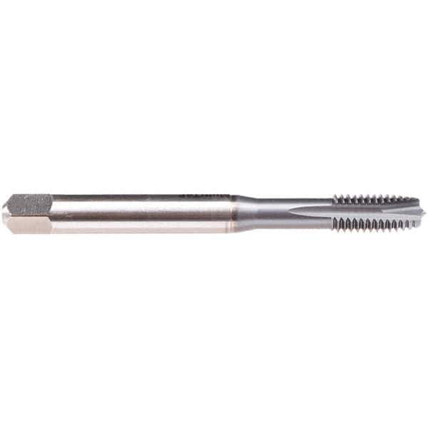 Emuge - #8-36 UNF 3 Flute 2B/3B Plug Spiral Flute Tap - High Speed Steel, TiCN Finish, 2.48" OAL, Right Hand Flute, Right Hand Thread, Series BU499300 - Exact Industrial Supply