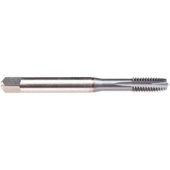 Emuge - #8-36 UNF 3 Flute 2B/3B Plug Spiral Flute Tap - High Speed Steel, TiCN Finish, 2.48" OAL, Right Hand Flute, Right Hand Thread, Series BU499300 - Exact Industrial Supply