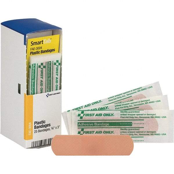 PRO-SAFE - 1-1/2" Long x 1-7/8" Wide, General Purpose Wound Care - White, Plastic Bandage - Exact Industrial Supply