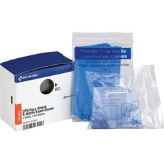 PRO-SAFE - Disposable CPR Masks/Breathers Compatible First Aid Kits: 59489, 59490 Includes: (2) Nitrile Exam Gloves; CPR Mask - Exact Industrial Supply