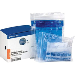 PRO-SAFE - Disposable CPR Masks/Breathers Compatible First Aid Kits: 59491, 59492 Includes: (4) Nitrile Exam Gloves; CPR Mask - Exact Industrial Supply