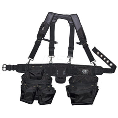 Tool Aprons & Tool Belts; Tool Type: Belts & Suspenders; Minimum Waist Size: 30; Maximum Waist Size: 52; Material: Polyester; Number of Pockets: 18.000; Color: Black; Minimum Order Quantity: Polyester; Tool Style: Belts & Suspenders; Minimum Waist Size: 3