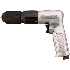 Ingersoll-Rand - 1/2" Reversible Keyless Chuck - Pistol Grip Handle, 5,000 RPM, 0.5 hp, 90 psi - Exact Industrial Supply