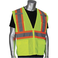 PIP - Size 3XL Yellow Mesh General Purpose High Visibility Vest - Exact Industrial Supply