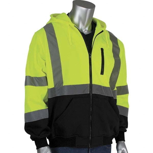 PIP - Size S Black & Hi-Vis Yellow High Visibility Long Sleeve Sweatshirt - Exact Industrial Supply