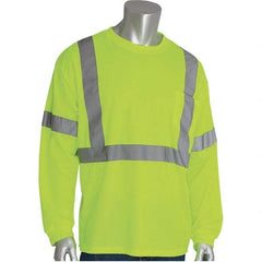 PIP - Size M Hi-Vis Yellow High Visibility Long Sleeve T-Shirt - Exact Industrial Supply