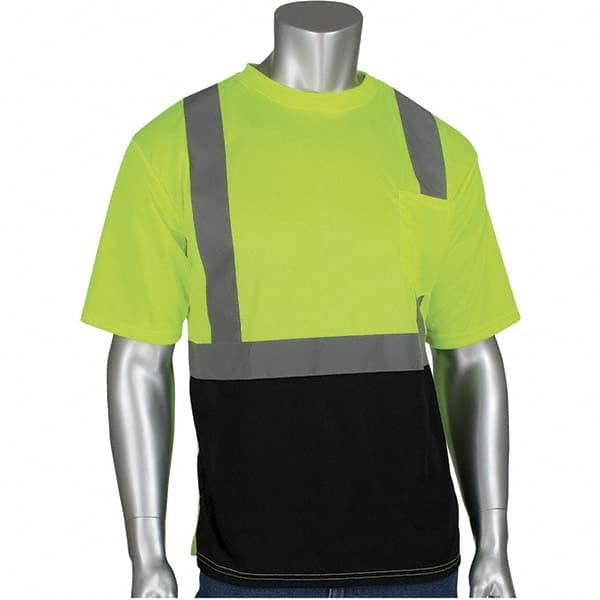 PIP - Size 5XL Black & Hi-Vis Yellow High Visibility Short Sleeve T-Shirt - Exact Industrial Supply