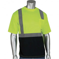 PIP - Size M Black & Hi-Vis Yellow High Visibility Short Sleeve T-Shirt - Exact Industrial Supply