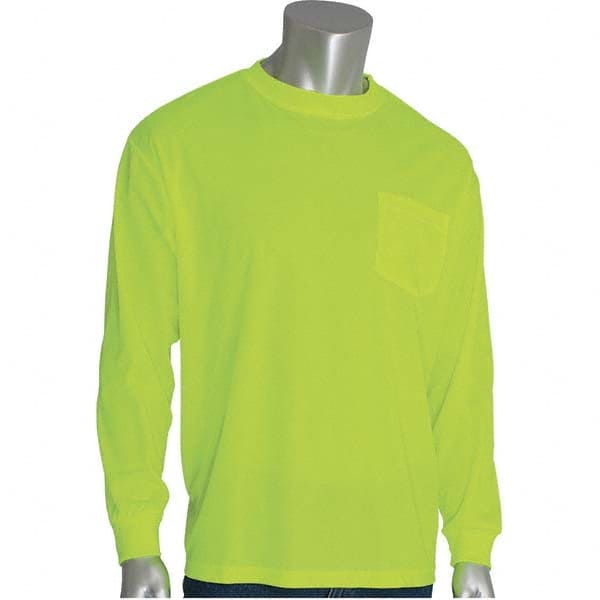Size XL Hi-Vis Yellow High Visibility Long Sleeve T-Shirt Polyester