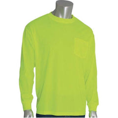 PIP - Size M Hi-Vis Yellow High Visibility Long Sleeve T-Shirt - Exact Industrial Supply