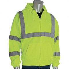 PIP - Size 4XL Hi-Vis Yellow High Visibility Long Sleeve Sweatshirt - Exact Industrial Supply
