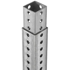 TAPCO - 3' High, Galvanized Traffic Sign Post Base - Steel, 7/16" Hole Diam, Silver - Exact Industrial Supply
