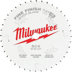 Milwaukee Tool - 7-1/4" Diam, 10mm Arbor Hole Diam, 40 Tooth Wet & Dry Cut Saw Blade - Tungsten Carbide-Tipped, Fine Finish Action, Standard Round Arbor - Exact Industrial Supply