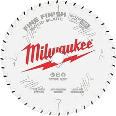 Milwaukee Tool - 6-1/2" Diam, 5/8" Arbor Hole Diam, 40 Tooth Wet & Dry Cut Saw Blade - Tungsten Carbide-Tipped, Fine Finish Action, Standard Round Arbor - Exact Industrial Supply