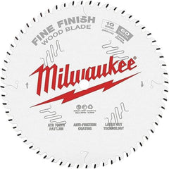 Milwaukee Tool - 10" Diam, 5/8" Arbor Hole Diam, 60 Tooth Wet & Dry Cut Saw Blade - Tungsten Carbide-Tipped, Fine Finish Action, Standard Round Arbor - Exact Industrial Supply