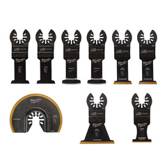 Milwaukee Tool - Rotary & Multi-Tool Accessories; Accessory Type: Blade Set ; For Use With: Multi-Tools ; Includes: (2) 1-3/8" TITANIUM BI-METAL WOOD W/NAILS BLADES, 2-1/2" TITANIUM BI-METAL WOOD W/NAILS BLADE, (2) 1-3/8" HCS JAPANESE TOOTH BLADES, (2) 1 - Exact Industrial Supply