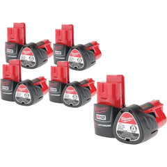 Milwaukee Tool - Power Tool Batteries; Voltage: 12.00 ; Battery Chemistry: Lithium-Ion ; Battery Capacity (Ah): 1.50 ; Battery Series: M12 RED ; Includes: (10) 48-11-2401 ; Time to Charge (Minutes): 30.00 - Exact Industrial Supply