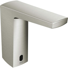 American Standard - Electronic & Sensor Faucets; Type: Sensor ; Style: Modern; Contemporary ; Type of Power: Battery ; Spout Type: Low Arc ; Mounting Centers: Single Hole (Inch); Finish/Coating: Brushed; Nickel - Exact Industrial Supply