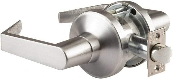 PDQ - Heavy Duty Classroom Lever Lockset - 2-3/4" Back Set, Small Format I/C Less Cylinder, Zinc, Antimicrobial Coated, Satin Chrome Plated Finish - Exact Industrial Supply