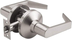 PDQ - Heavy Duty Passage Lever Lockset - 2-3/4" Back Set, Keyless Cylinder, Zinc, Antimicrobial Coated, Satin Chrome Plated Finish - Exact Industrial Supply