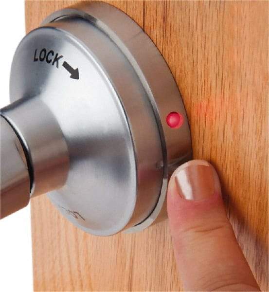 PDQ - Heavy Duty Classroom Intruder Lever Lockset - 2-3/4" Back Set, Small Format I/C Less Cylinder, Zinc, Antimicrobial Coated, Satin Chrome Plated Finish - Exact Industrial Supply