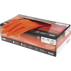 Disposable Gloves: Size 2X-Large, 5.1 mil, Nitrile Orange, Textured Fingers, Static Dissipative