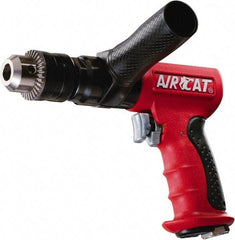 AIRCAT - 1/2" Reversible Keyed Chuck - Pistol Grip Handle, 400 RPM, 6 CFM, 0.625 hp, 90 psi - Exact Industrial Supply