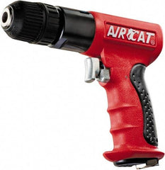 AIRCAT - 3/8" Reversible Keyless Chuck - Pistol Grip Handle, 1,800 RPM, 6 CFM, 0.625 hp, 90 psi - Exact Industrial Supply