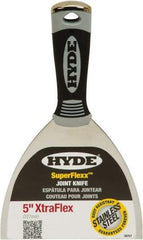 Hyde Tools - 5" Wide Spring Blade Stainless Steel Joint Knife - Flexible, Plastic Handle - Exact Industrial Supply