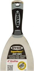Hyde Tools - 4" Wide Spring Blade Stainless Steel Joint Knife - Flexible, Plastic Handle - Exact Industrial Supply