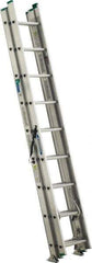 Werner - 24' High, Type II Rating, Aluminum Extension Ladder - 225 Lb Capacity - Exact Industrial Supply