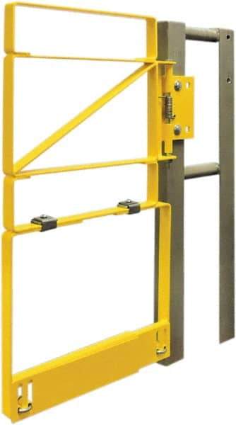 FabEnCo - Carbon Steel Self Closing Rail Safety Gate - Fits 37 to 39-1/2" Clear Opening, 25" Wide x 42" Door Height, - Exact Industrial Supply