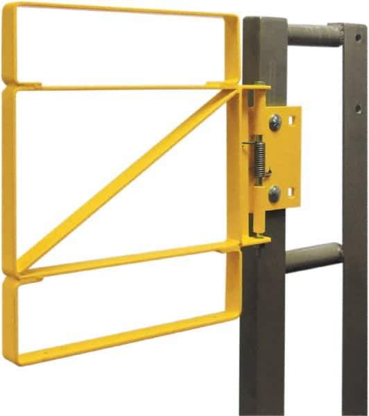 FabEnCo - Carbon Steel Self Closing Rail Safety Gate - Fits 31 to 33-1/2" Clear Opening, 25" Wide x 42" Door Height, - Exact Industrial Supply