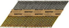 Stanley Bostitch - 11 Gauge 0.12" Shank Diam 3" Long Framing Nails for Power Nailers - Steel, Bright Finish, Ring Shank, Angled Stick Paper Tape Collation, Round Head - Exact Industrial Supply