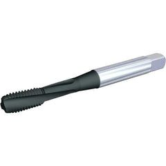 Kennametal - M6x1.00 Metric 3 Flute 6H Modified Bottoming Spiral Flute Tap - Powdered Metal, TiN/CrC/C Finish, 63.4mm OAL, Right Hand Flute, Right Hand Thread, D5, Series T662 - Exact Industrial Supply