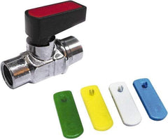 Value Collection - 1/2" Pipe, Brass Miniature Ball Valve - Inline - One Way Flow, FNPT x FNPT Ends, Wedge Handle, 250 WOG - Exact Industrial Supply