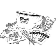 Panduit - 12 Piece Electrical Lockout Kit - Keyed Differently, Comes in Pouch - Exact Industrial Supply