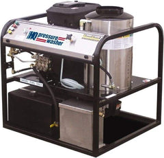 Value Collection - Gas, 16 hp, 4,000 psi, 4 GPM, Hot Water Pressure Washer - General Triplex Ceramic Plunger, 50' x 3/8" Hose - Exact Industrial Supply