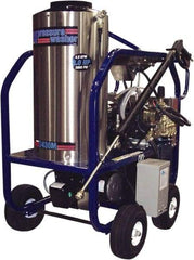 Value Collection - Electric, 25 Amp, 6 hp, 2,300 psi, 4 GPM, Hot Water Pressure Washer - General Triplex Ceramic Plunger, 50' x 3/8" Hose, 220 Max Volts - Exact Industrial Supply