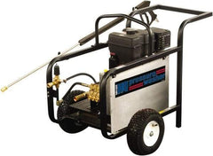 Value Collection - Gas, 16 hp, 4,000 psi, 4 GPM, Cold Water Pressure Washer - AR Triplex Ceramic Plunger, 50' x 3/8" Hose - Exact Industrial Supply