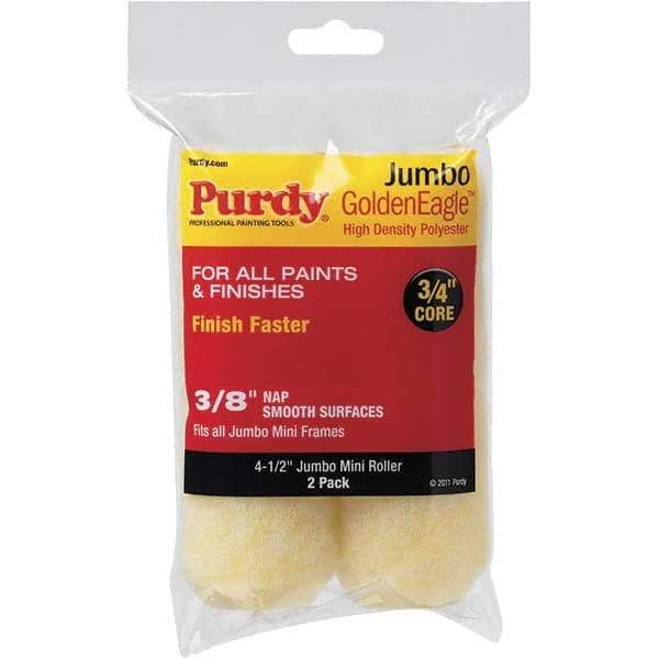 Purdy - 3/8" Nap, 4-1/2" Wide Paint Roller Cover - Semi-Smooth Texture, High Density Polyester - Exact Industrial Supply