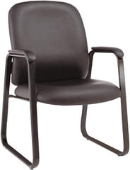 ALERA - Black Leather Guest Chair - 24-1/8" Wide x 36-5/8" High - Exact Industrial Supply